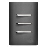 Conjunto Interruptor Triplo Simples 4x2 - Novara Preto Grafite